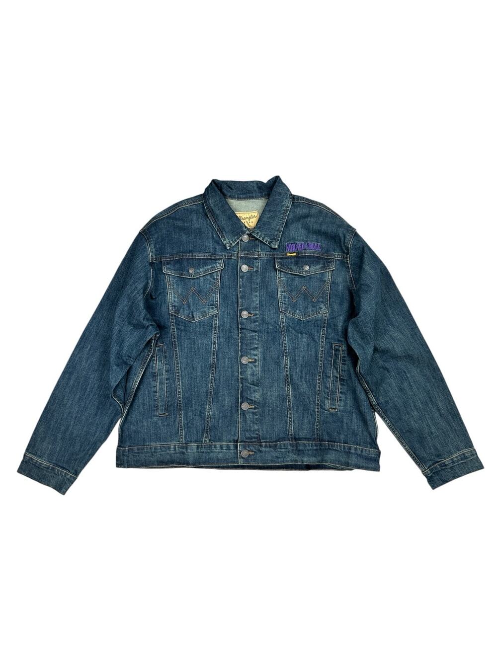 Wrangler RETRO TCU Horned Frogs Unlined Stretch Denim Jacket Blue NWT — Size 2XL